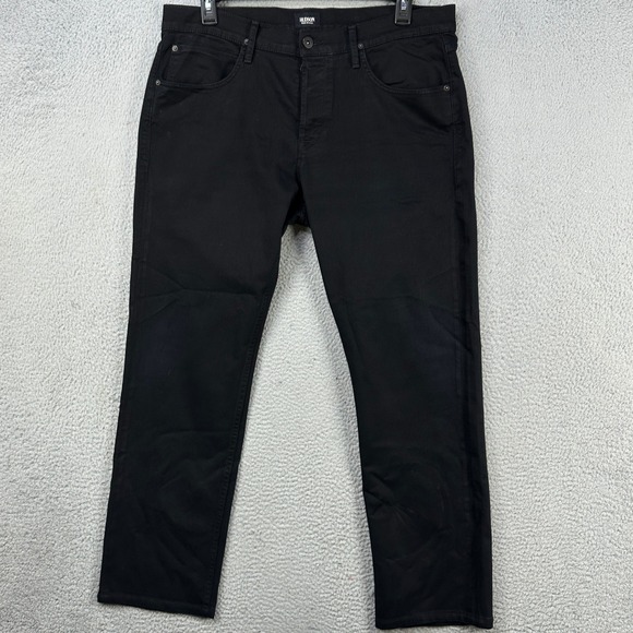 Hudson Jeans Straight Leg Mens 38 Black Byron 5 Pocket Denim Button Fly Outdoor